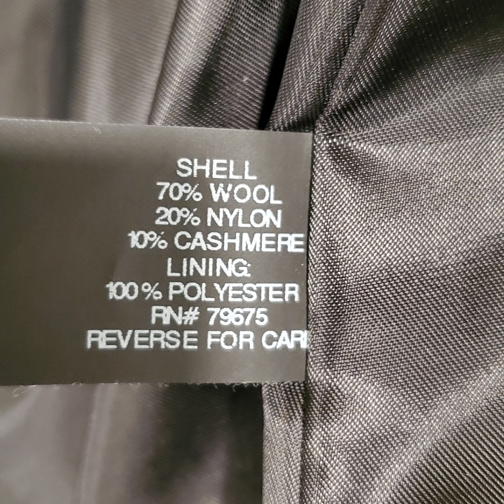 Anne Klein Black Wool Coat - Picture 9 of 12